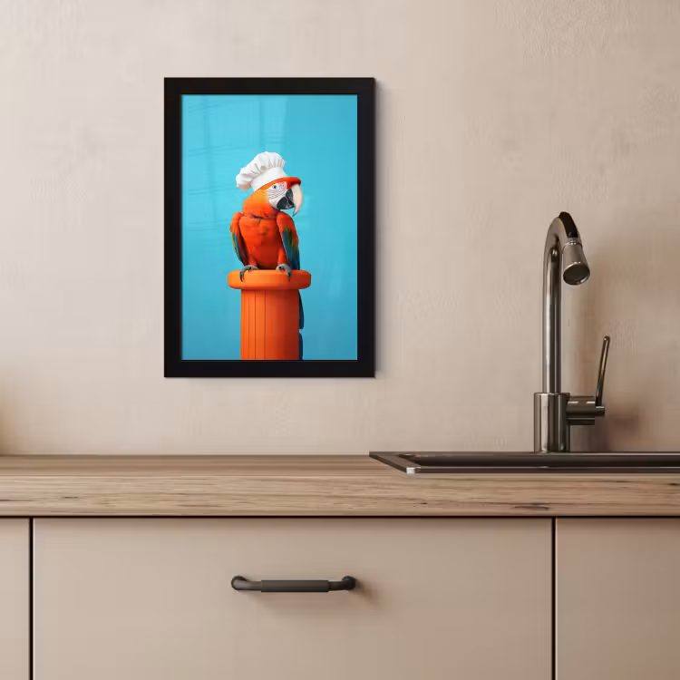 KitchenYeah - Cucina - Cornice per foto - Ara - Cappello da cuoco - Piedistallo - Divertente — 4