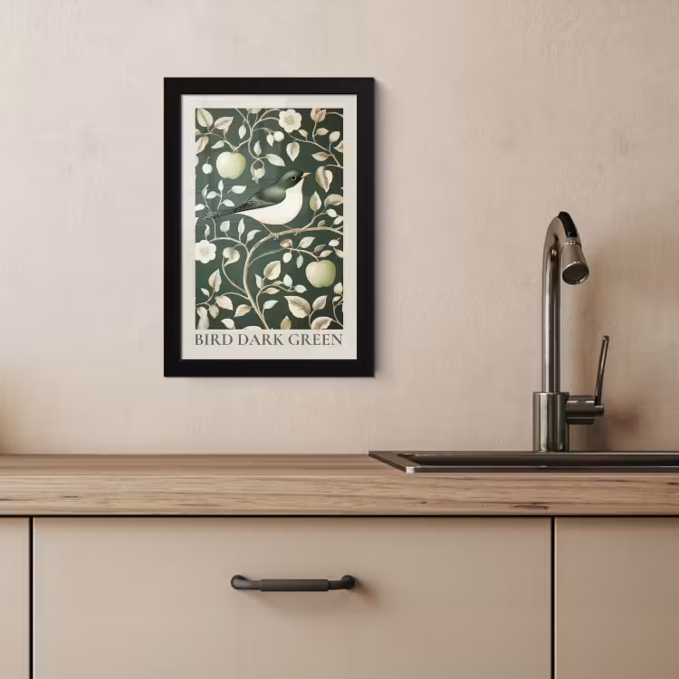 KitchenYeah - Cucina - Cornice per foto - Verde - Uccello - Fiori — 2