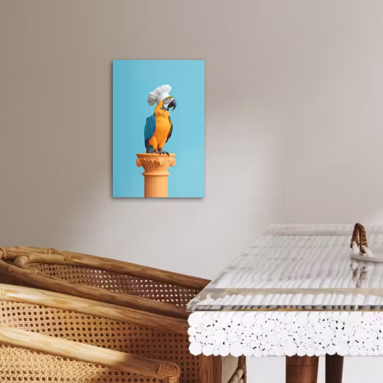 Dipinti su tela - Pappagallo - Cappello da cuoco - Divertente - Uccello — 2