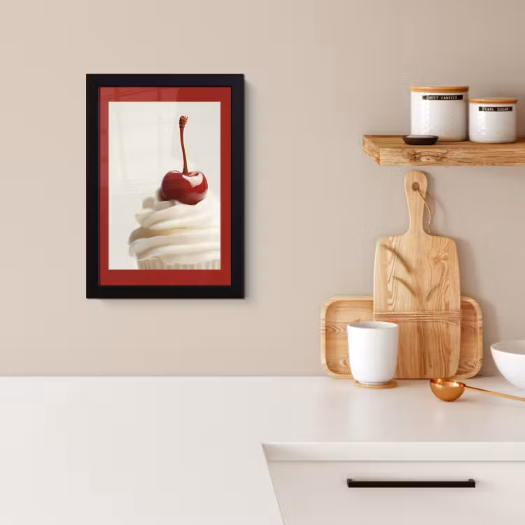 KitchenYeah - Cucina - Cornice per foto - Cupcake - Ciliegia - Rosso — 2