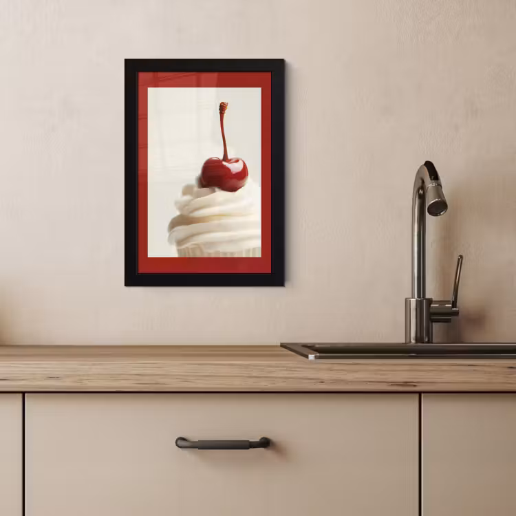 KitchenYeah - Cucina - Cornice per foto - Cupcake - Ciliegia - Rosso — 3