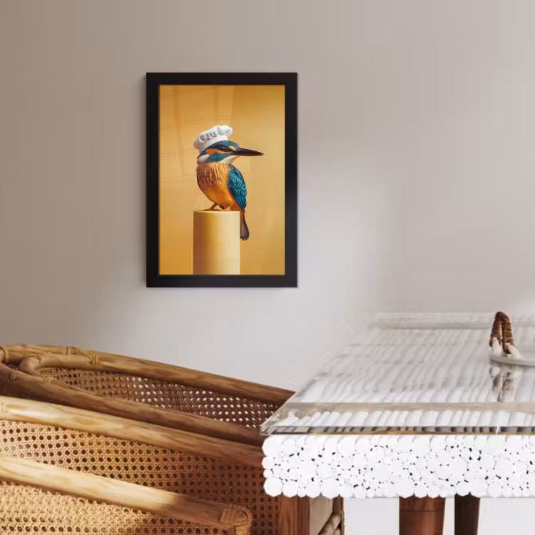 KitchenYeah - Cucina - Cornice per foto - Martin pescatore - Colonna - Cappello da cuoco - Uccello — 3