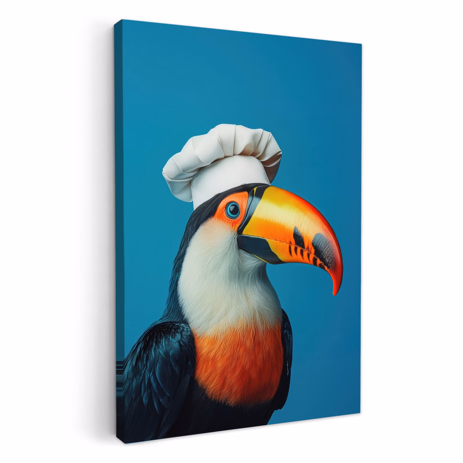 Dipinti su tela - Tucano - Pappagallo - Uccello - Cappello da cuoco — 1
