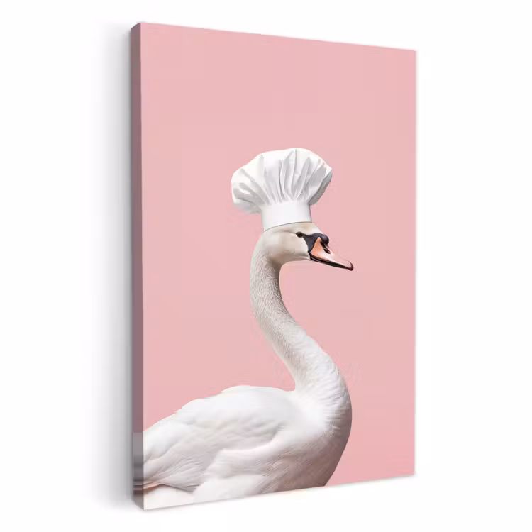 Dipinti su tela - Cigno - Cappello da cuoco - Bello - Classico — 3