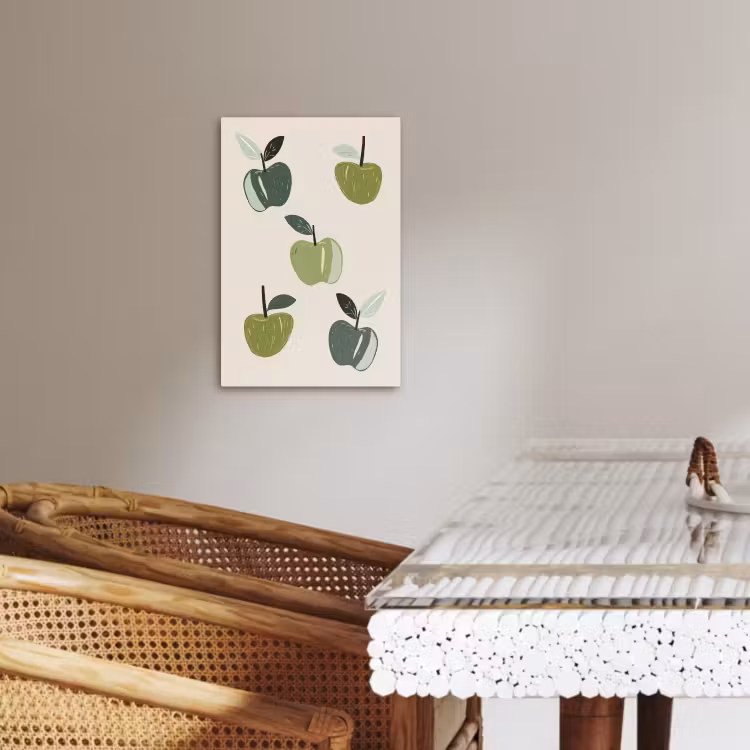 Dipinti su tela - Mele - Verde - Illustrazione - Foglie — 2