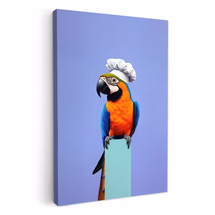 Dipinti su tela - Pappagallo - Cappello da cuoco - Uccello - Carino — 1