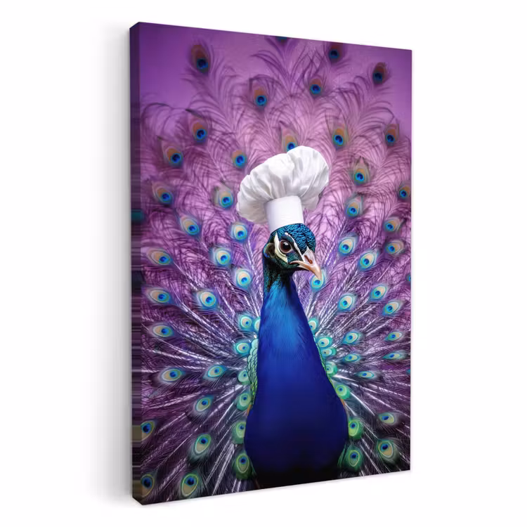 Dipinti su tela - Pavone - Cappello da cuoco - Figo - Viola — 2