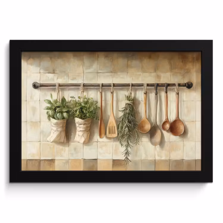 KitchenYeah - Cucina - Cornice per foto - Legno - Utensili da cucina - Natura morta - Piastrelle — 1