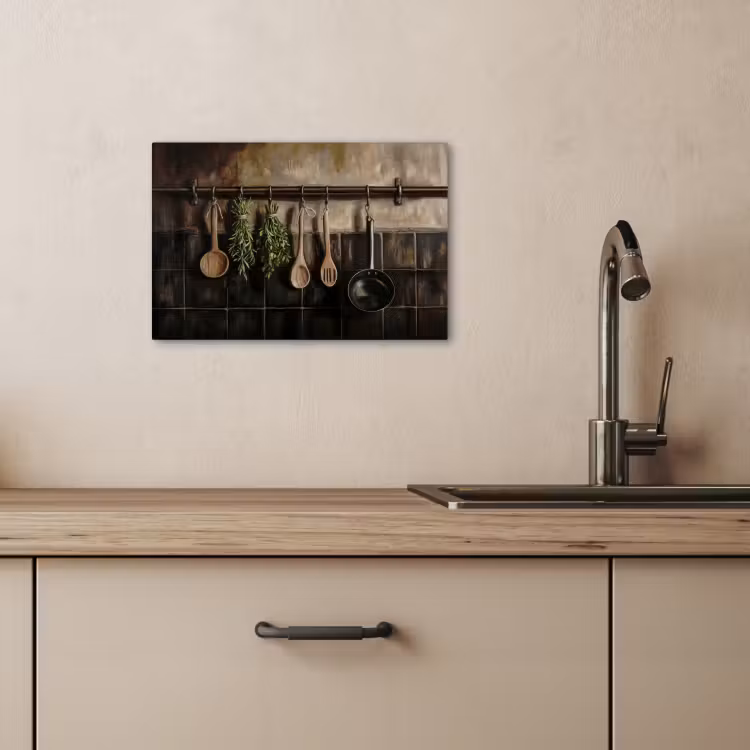 Dipinti su tela - Utensili da cucina - Rustico - Piastrelle - Spezie — 3