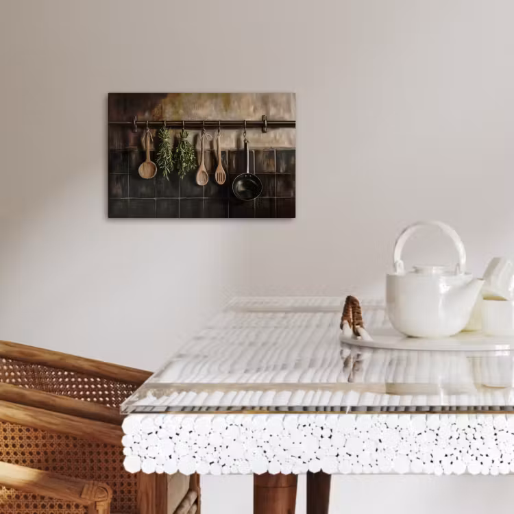 Dipinti su tela - Utensili da cucina - Rustico - Piastrelle - Spezie — 4