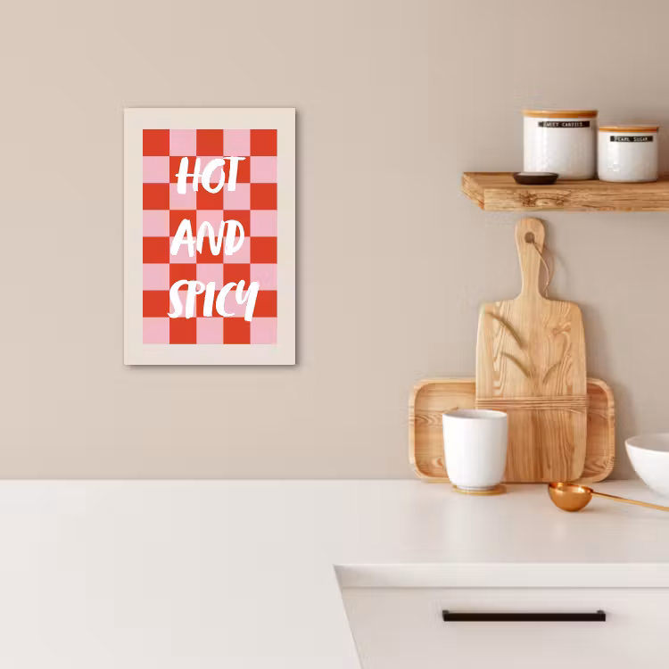 Dipinti su tela - Caldo - Piccante - A scacchi - Rosso — 2