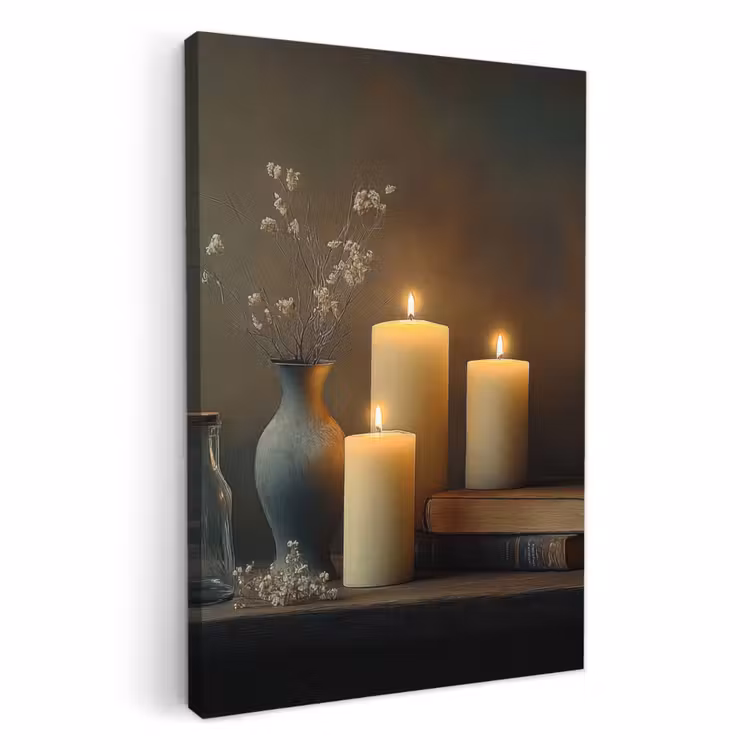 Dipinti su tela - Candele - Natura morta - Rustico - Libri — 2