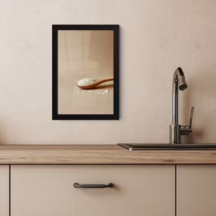 KitchenYeah - Cucina - Cornice per foto - Cucchiaio - Riso - Legno - Beige — 2