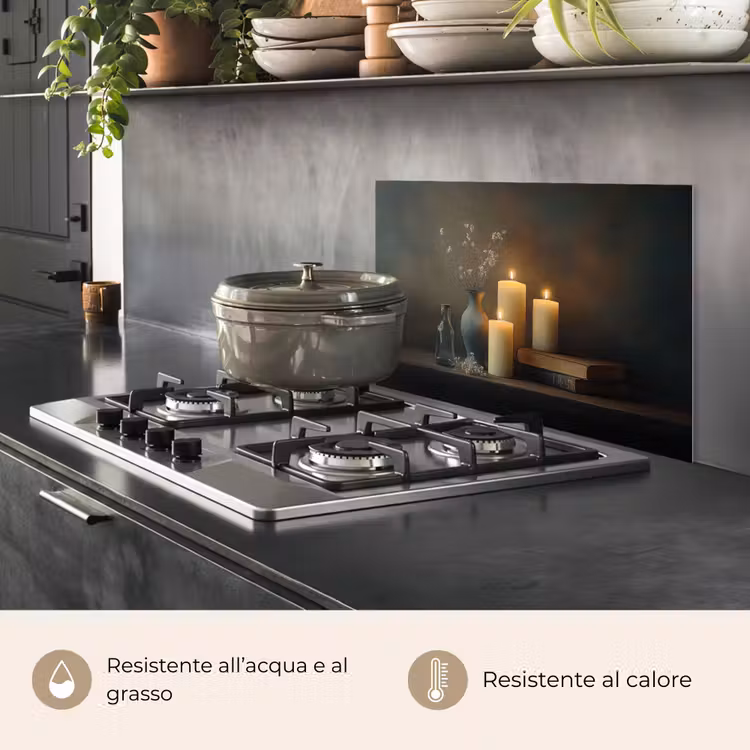 Paraschizzi cucina - Candele - Natura morta - Rustico - Libri — 2