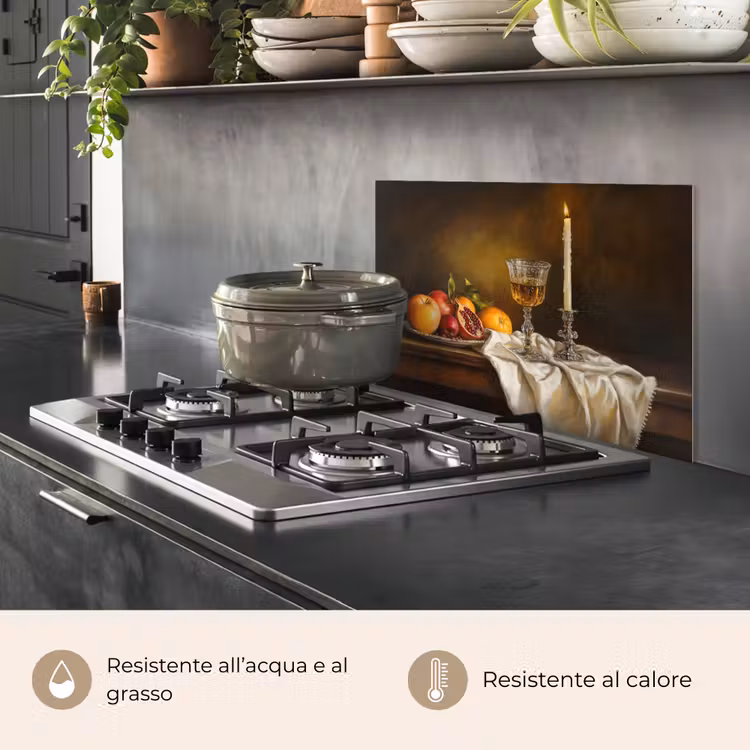Paraschizzi cucina - Frutta - Natura morta - Vino - Candela — 2