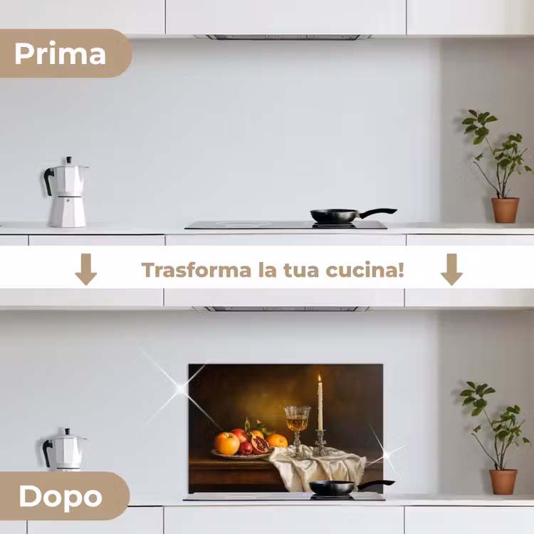 Paraschizzi cucina - Frutta - Natura morta - Vino - Candela — 7