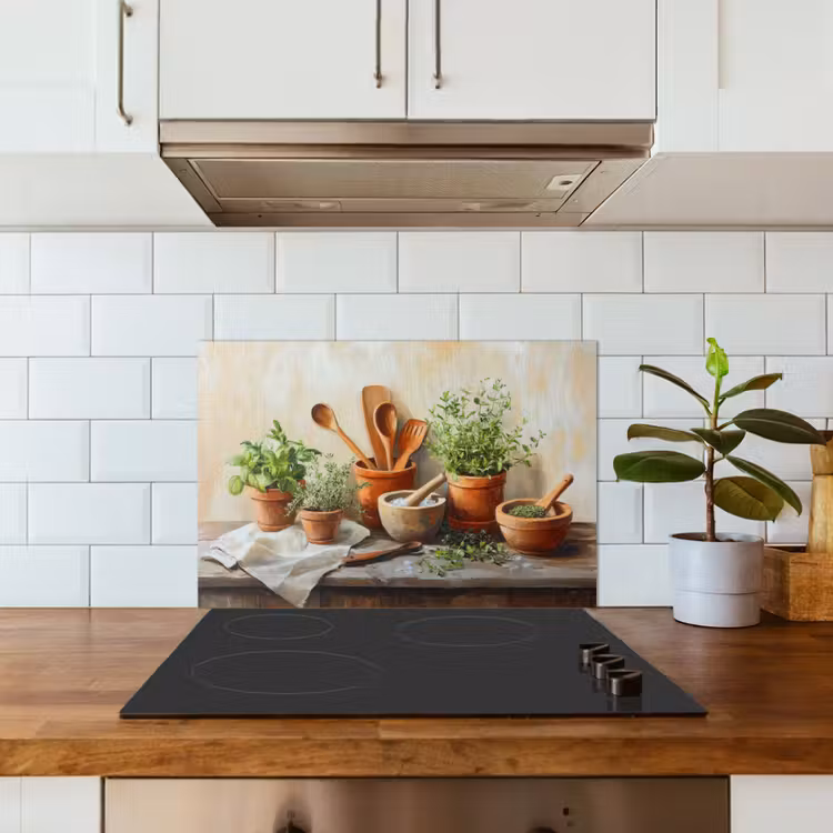 Paraschizzi cucina - Vasi - Erbe - Legno — 3