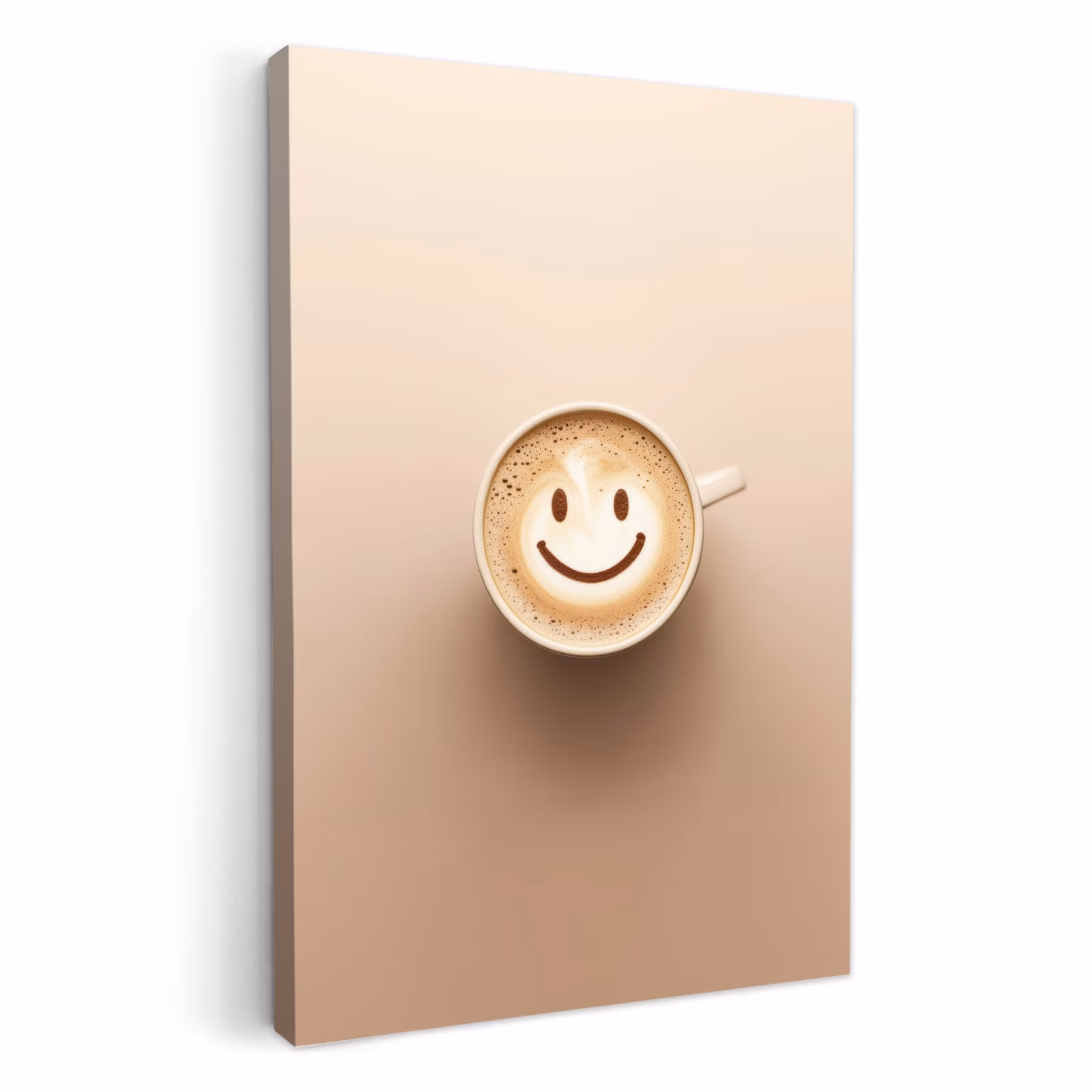 Dipinti su tela - Caffè - Schiuma di latte - Sorriso - Beige — 1