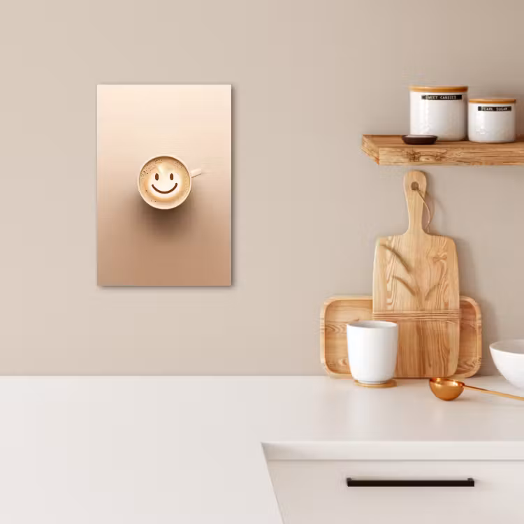 Dipinti su tela - Caffè - Schiuma di latte - Sorriso - Beige — 4