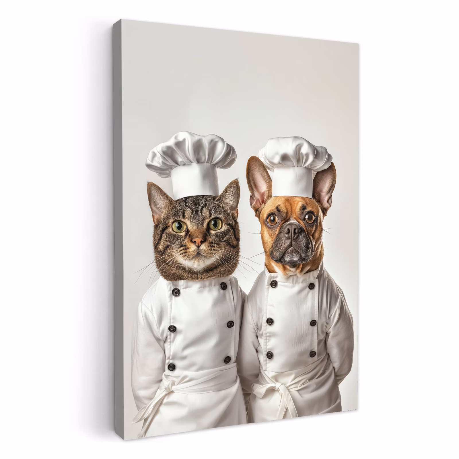 Dipinti su tela - Gatto - Cane - Vestiti da cuoco — 1