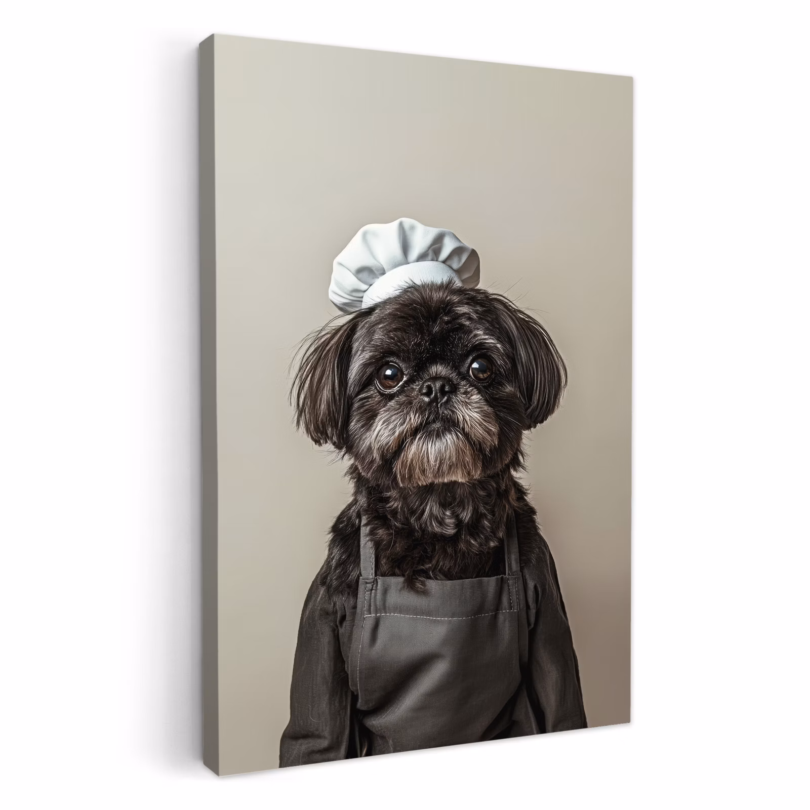 Dipinti su tela - Abbigliamento da cuoco - Nero - Cane — 1