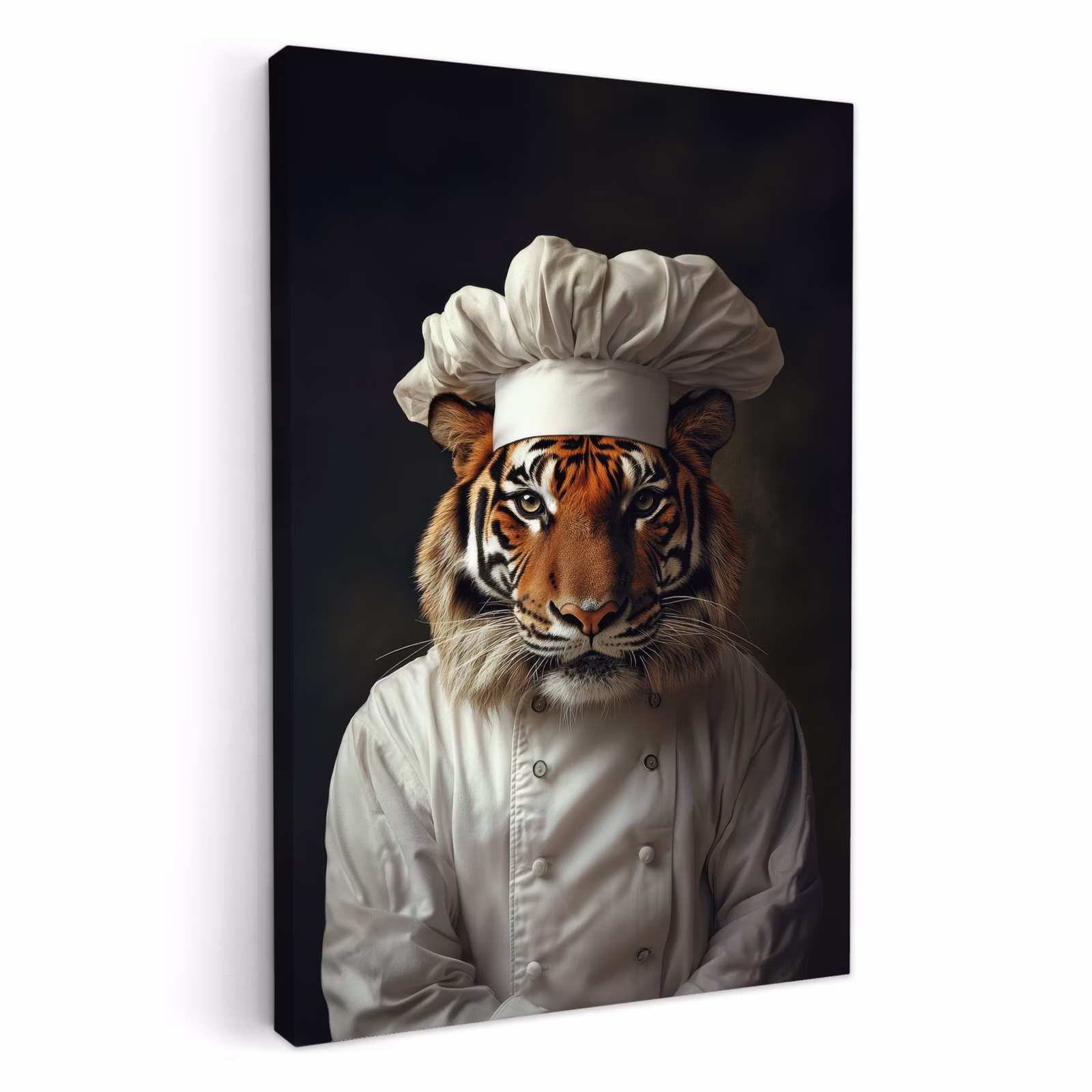 Dipinti su tela - Tiger - Abbigliamento da cuoco - Marrone — 1