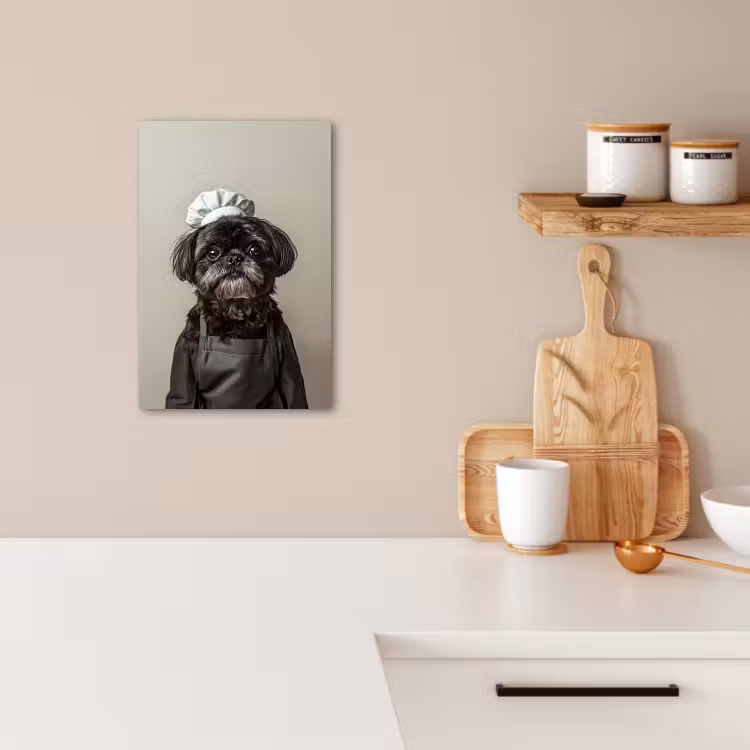 Dipinti su tela - Abbigliamento da cuoco - Nero - Cane — 2
