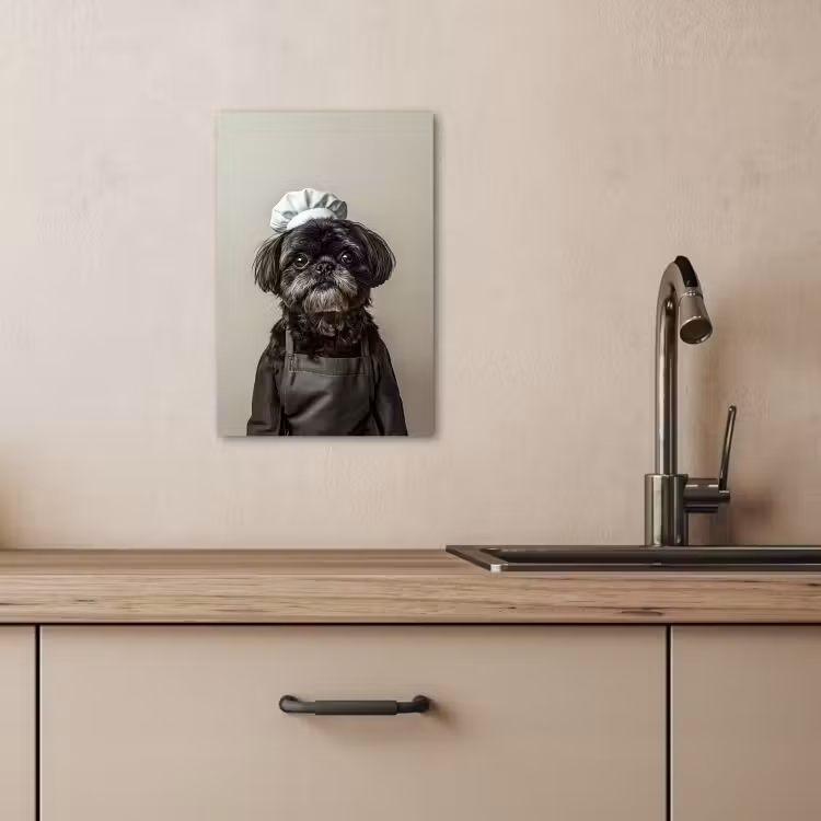 Dipinti su tela - Abbigliamento da cuoco - Nero - Cane — 4