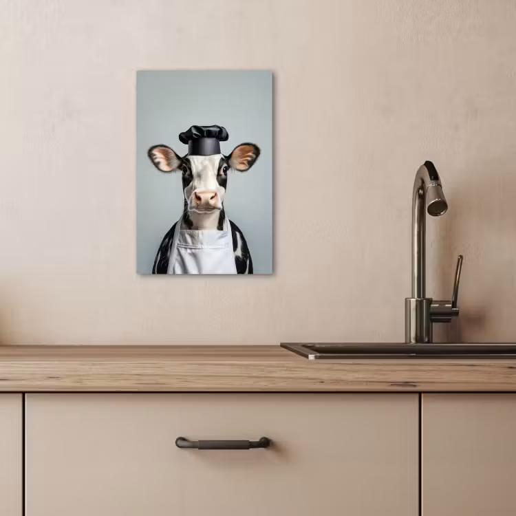 Dipinti su tela - Mucca - Nero - Bianco - Cuoco — 4