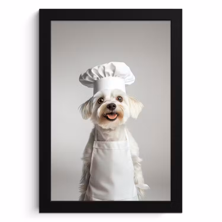KitchenYeah - Cucina - Cornice per foto - Cane - Bianco - Cuoco — 1