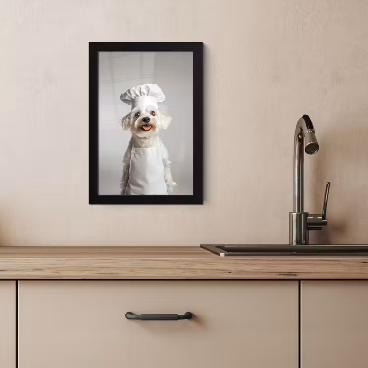 KitchenYeah - Cucina - Cornice per foto - Cane - Bianco - Cuoco — 4
