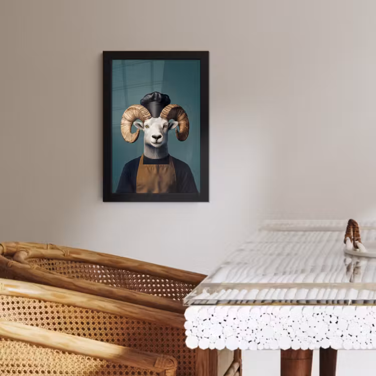 KitchenYeah - Cucina - Cornice per foto - Capra - Corna - Abbigliamento da cucina — 3
