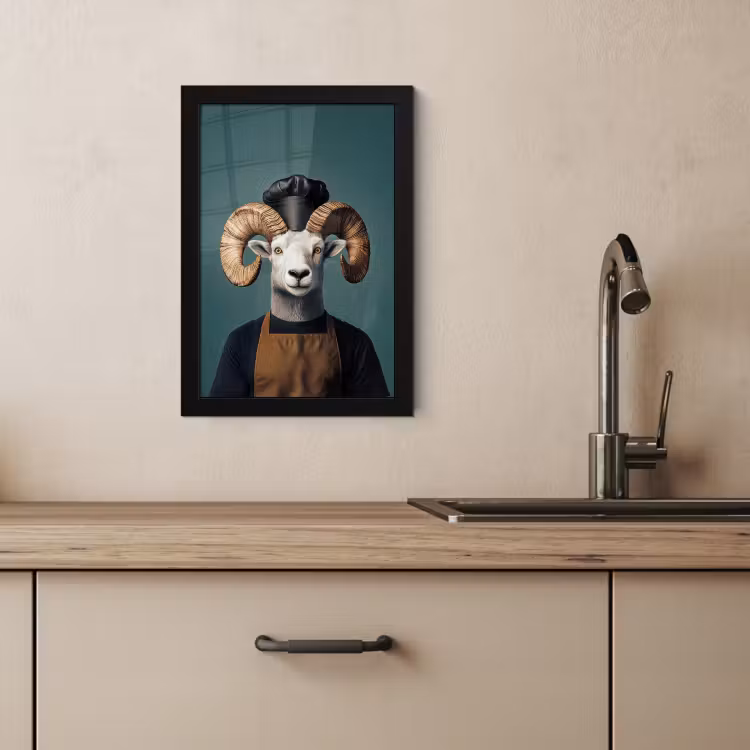 KitchenYeah - Cucina - Cornice per foto - Capra - Corna - Abbigliamento da cucina — 4