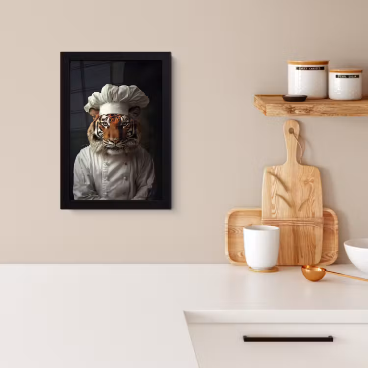 KitchenYeah - Cucina - Cornice per foto - Tiger - Abbigliamento da cuoco - Marrone — 2