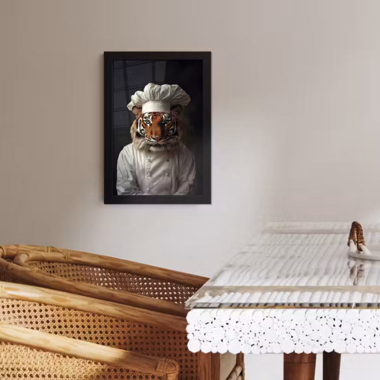 KitchenYeah - Cucina - Cornice per foto - Tiger - Abbigliamento da cuoco - Marrone — 3