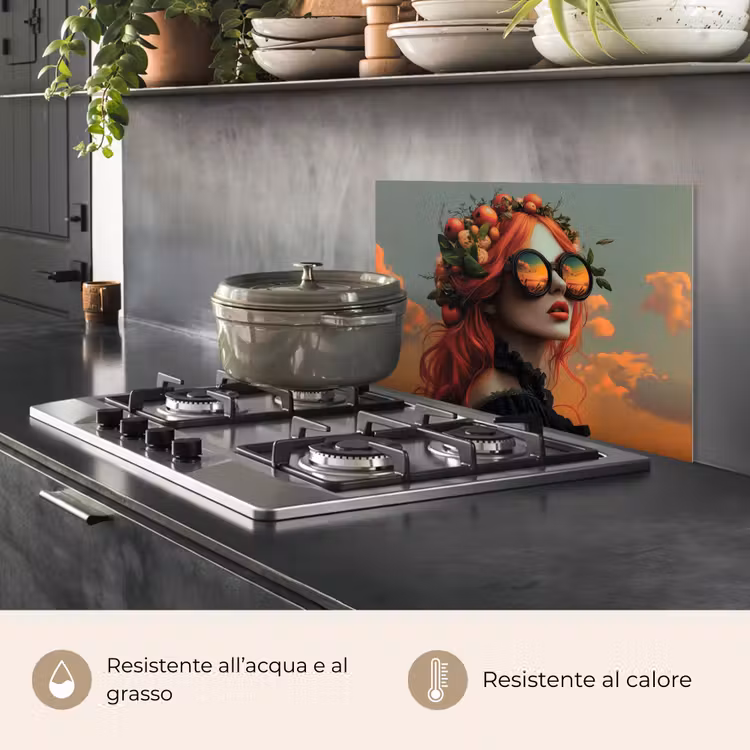 Paraschizzi cucina - Donna - Corona - Pomodoro - Bascilicum - Occhiali da sole — 2
