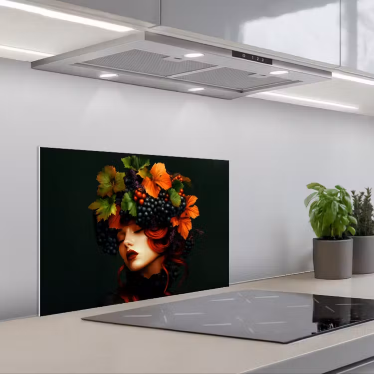 Paraschizzi cucina - Donna - Rosso - Verde - Uva — 1