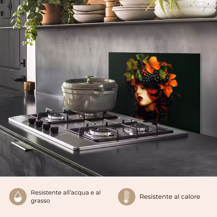 Paraschizzi cucina - Donna - Rosso - Verde - Uva — 2