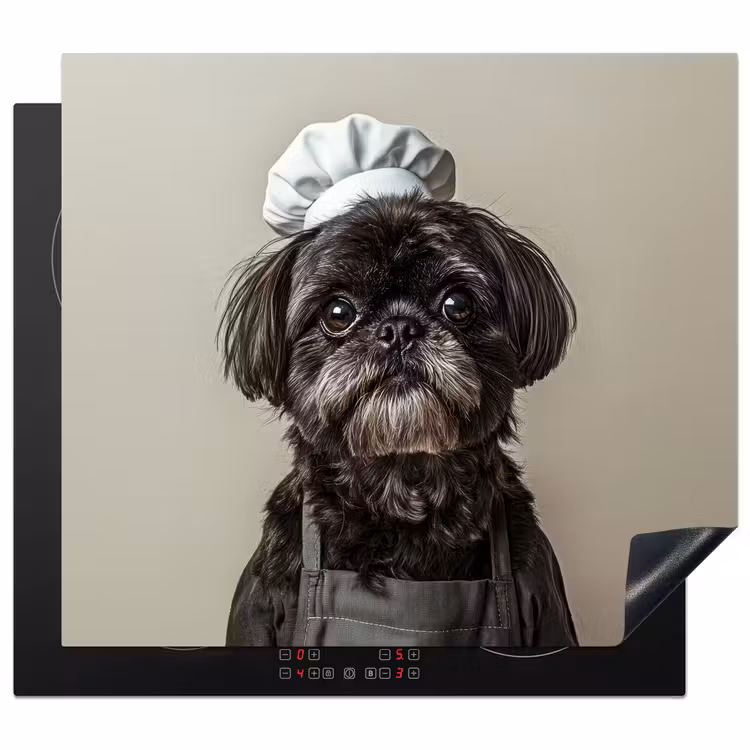 Protezione piano induzione - Abbigliamento da cuoco - Nero - Cane — 1