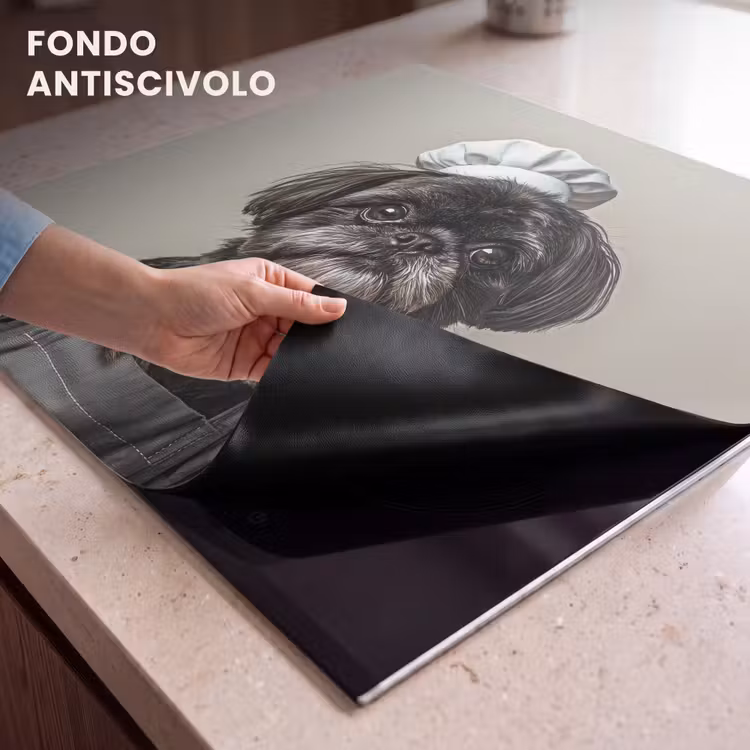 Protezione piano induzione - Abbigliamento da cuoco - Nero - Cane — 6