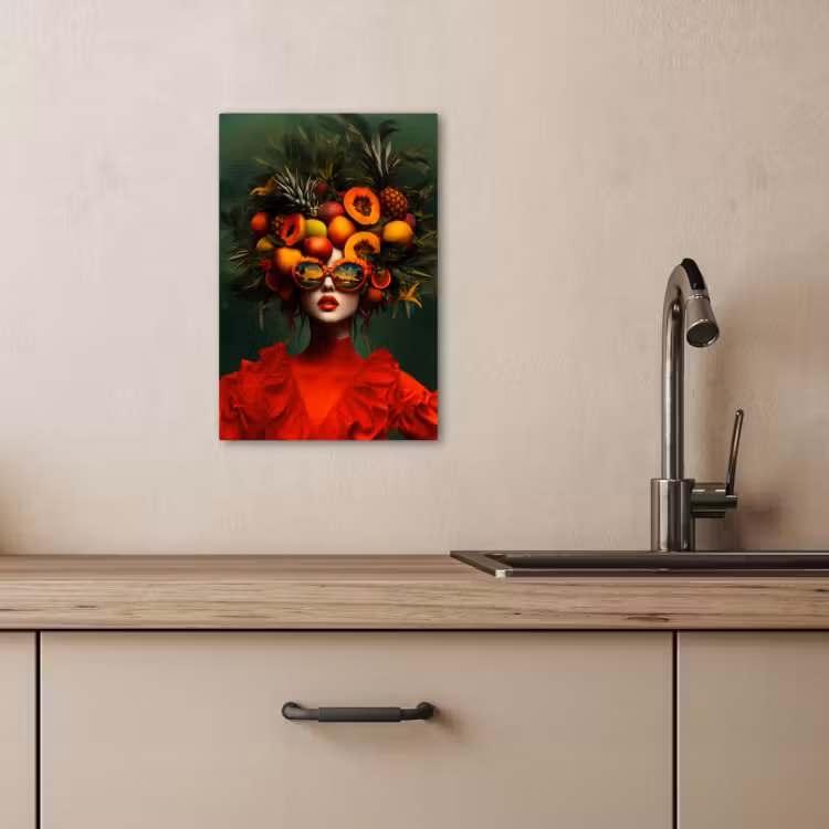 Dipinti su tela - Donna - Frutta - Papaya - Ananas — 2