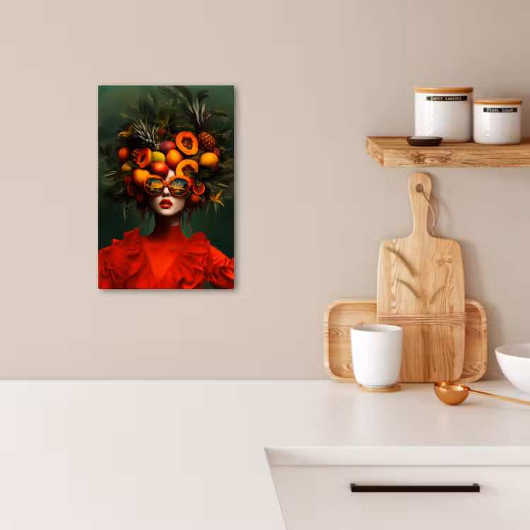 Dipinti su tela - Donna - Frutta - Papaya - Ananas — 4