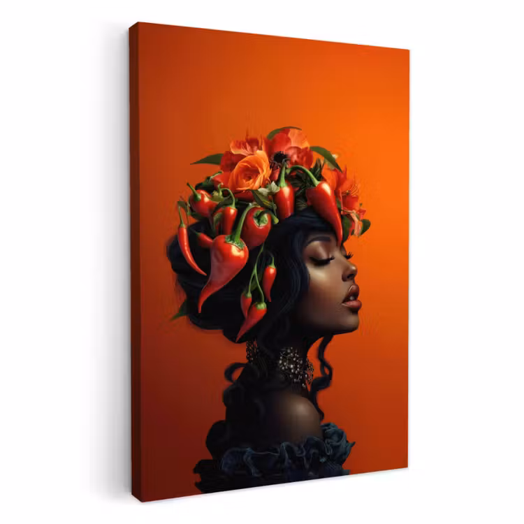 Dipinti su tela - Donna - Peperoncino - Fiori — 2