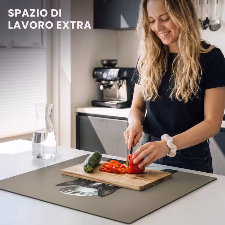 Protezione piano induzione - Gatto - Abbigliamento da chef - Nero - Bianco — 5