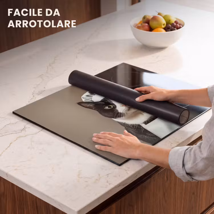 Protezione piano induzione - Gatto - Abbigliamento da chef - Nero - Bianco — 7