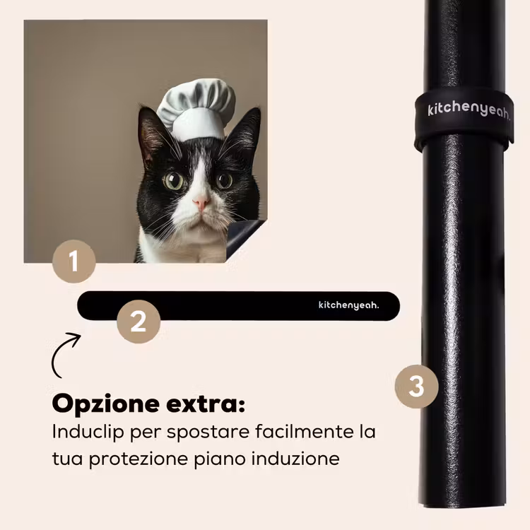 Protezione piano induzione - Gatto - Abbigliamento da chef - Nero - Bianco — 8