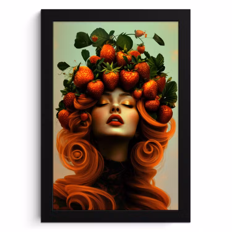 KitchenYeah - Cucina - Cornice per foto - Donna - Fragole - Corona — 1