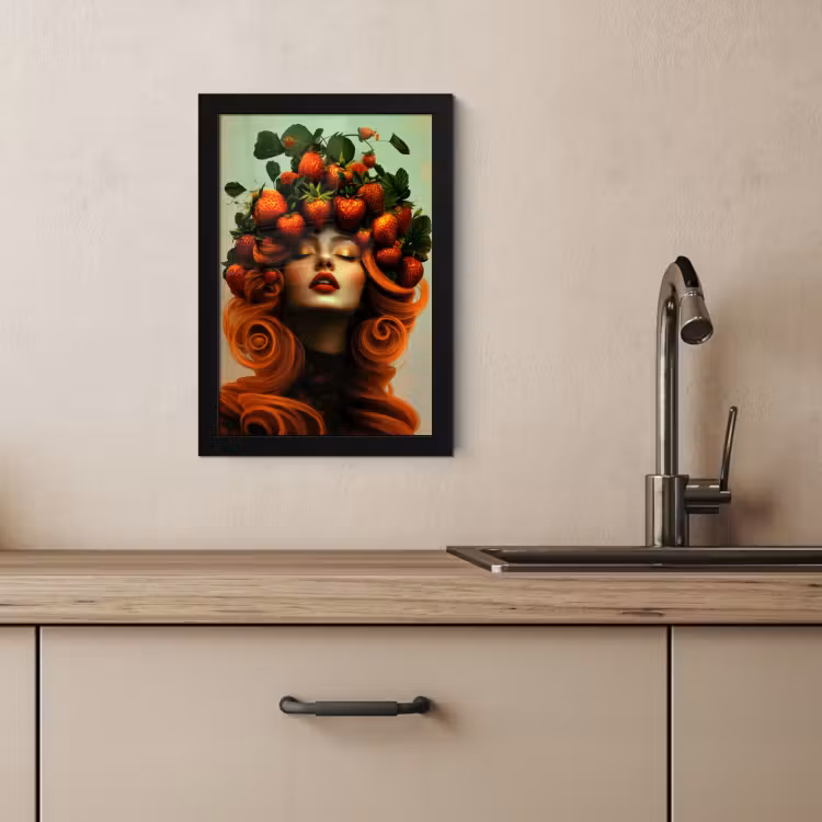 KitchenYeah - Cucina - Cornice per foto - Donna - Fragole - Corona — 2