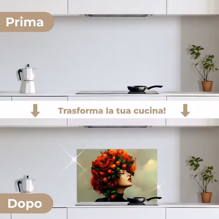 Paraschizzi cucina - Donna - Mele - Rosso - Foglie — 7