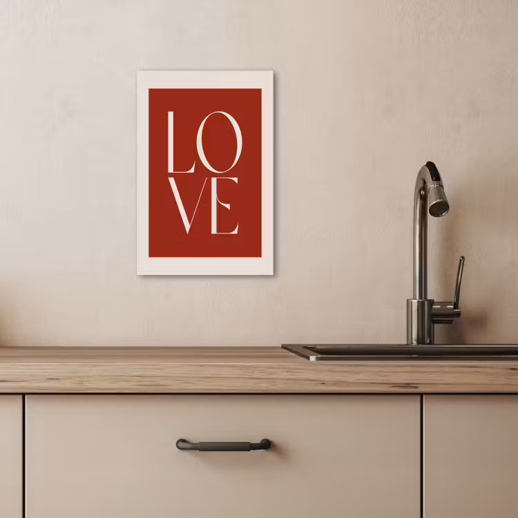 Dipinti su tela - Amore - Rosso - Minimalista — 4
